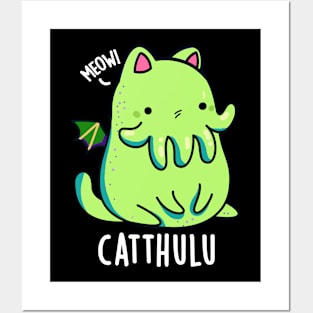 Catthulu Funny Cthulhu Cat Puns Posters and Art